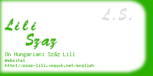 lili szaz business card