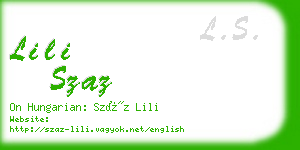 lili szaz business card